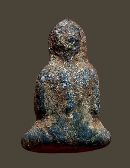 พระร่วงนั่ง เนื้อชินเขียว เก่ามาก  รูปที่ 8