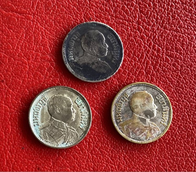 เหรียญไทย เหรียญเนื้อเงินหนึ่งสลึง รวม3เหรียญ
