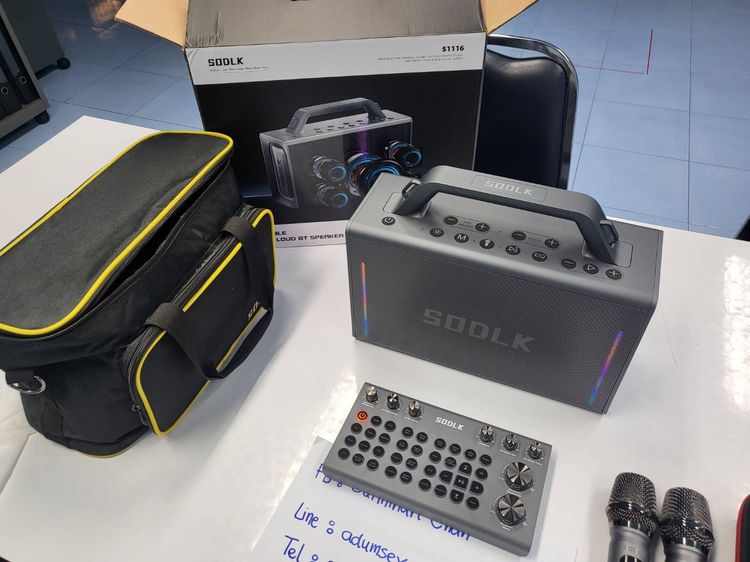 ลำโพง Bluetooth Karaoke พร้อม Mic ไร้สาย 2 ตัว กำลังขับ 200W มือสองสวยๆ รูปที่ 8