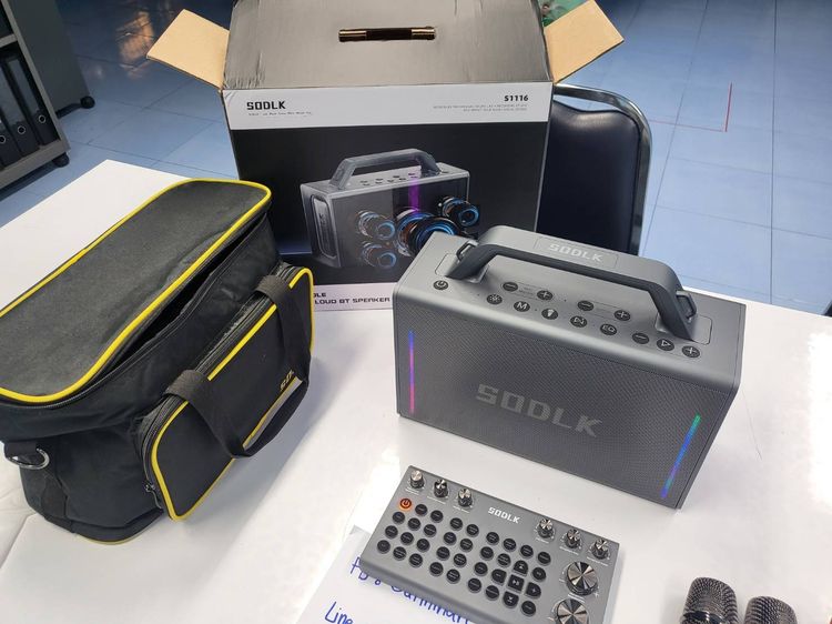 ลำโพง Bluetooth Karaoke พร้อม Mic ไร้สาย 2 ตัว กำลังขับ 200W มือสองสวยๆ รูปที่ 7