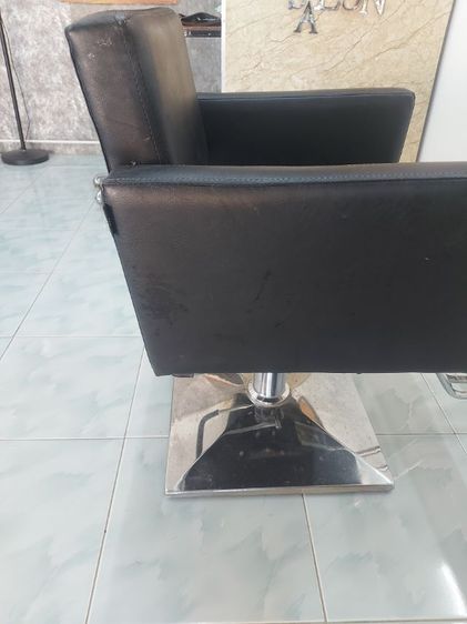 ดำ เก้าอี้สำนักงาน หนัง เก้าอี้เสริมสวยไฮโดรลิค