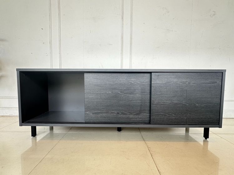 ตู้วางทีวี 2 บานเลื่อน ท็อปมีช่องร้อยสาย ฝาอลูมิเนียมสีดำ รูปที่ 8