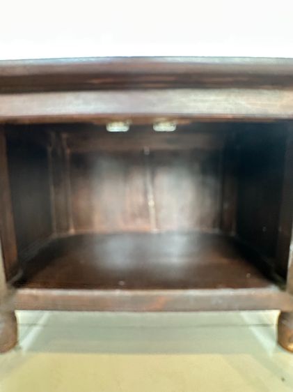 ตู้เก็บของไม้สัก สไตล์วินเทจ 2 บานเปิดกระจก ขากลึงกลม รูปที่ 12