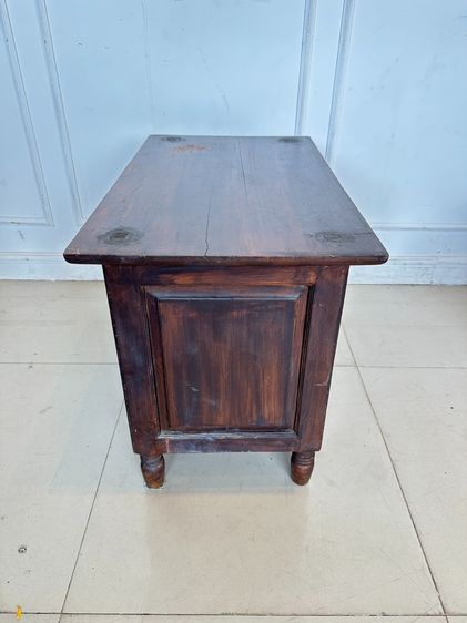 ตู้เก็บของไม้สัก สไตล์วินเทจ 2 บานเปิดกระจก ขากลึงกลม รูปที่ 4