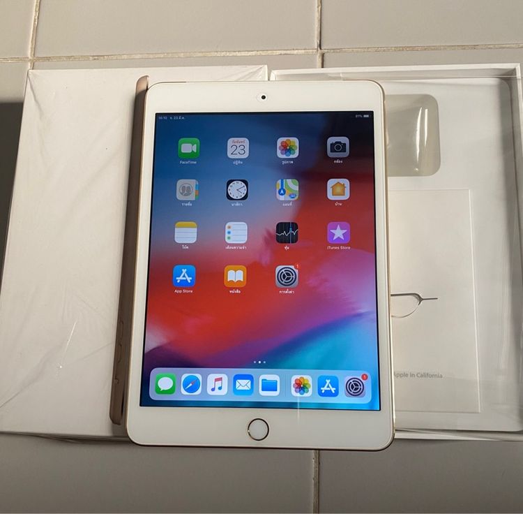 iPad mini 3 64GB WiFi ใส่ซิมได้ เครื่องศูนย์ไทย สภาพใหม่ ปกติทุกอย่าง ไม่ติดอะไร รูปที่ 2