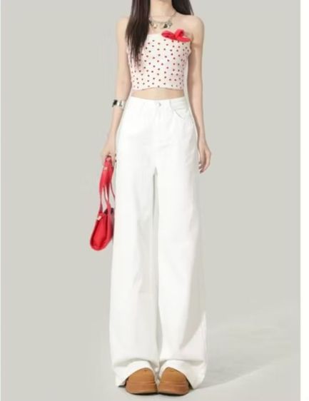 กางเกงขาวยาวสีดำ กับข้าว เอว31" รูปที่ 2