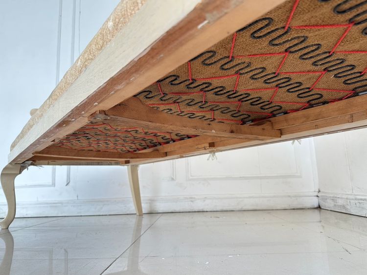 โซฟา 2 ที่นั่ง สไตล์วินเทจ เบาะผ้าลายดอกไม้สีน้ำตาล รูปที่ 8