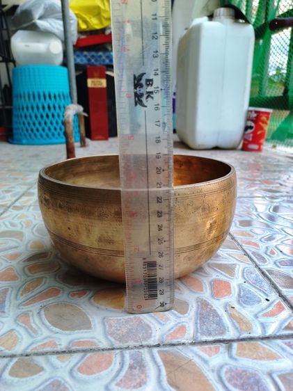 ขัดทองเหลือง ขันลงหิน ขนาด 7นิ้ง ของเก่า ของโบราณ รูปที่ 2