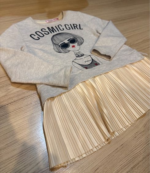 เสื้อเด็กผญ . Ovo pretty สีครีมไซค์4 รูปที่ 2