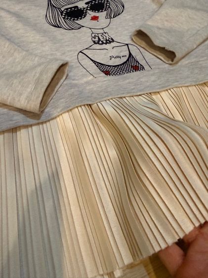 เสื้อเด็กผญ . Ovo pretty สีครีมไซค์4 รูปที่ 4