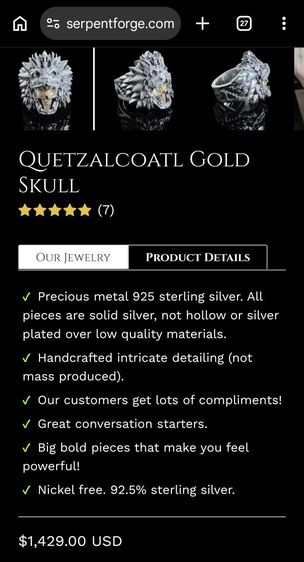 แหวนเงินแท้ Serpentforge ใครนิ้วใหญ่หาอยู่ จัดไปครับ ราคาแบ่งปัน รูปที่ 16