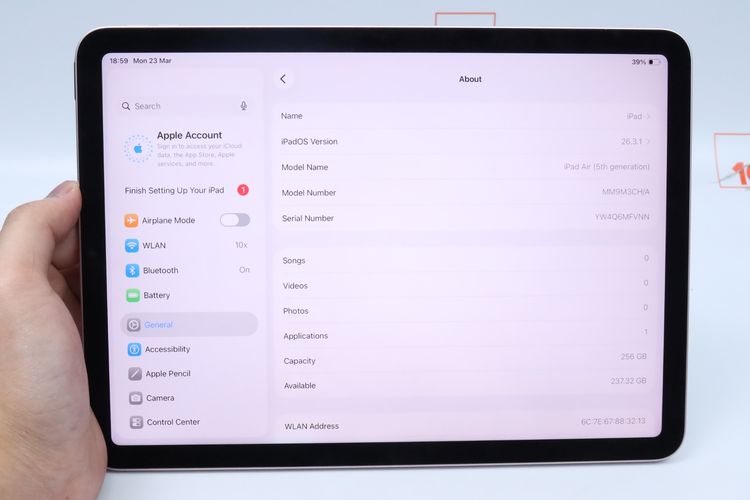 iPad Air M1 256GB WiFi (Space Gray) แทปเล็ตรุ่นยอดนิยม บางเบา เหมาะกับสายพกพา ความจุเยอะ ไม่มีตำหนิ ราคาดีมาก รูปที่ 3
