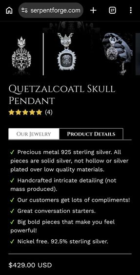 จี้เงินแท้ Serpentforge งานแบรนด์นอกมันๆ ราคาแบ่งปันครับ รูปที่ 11