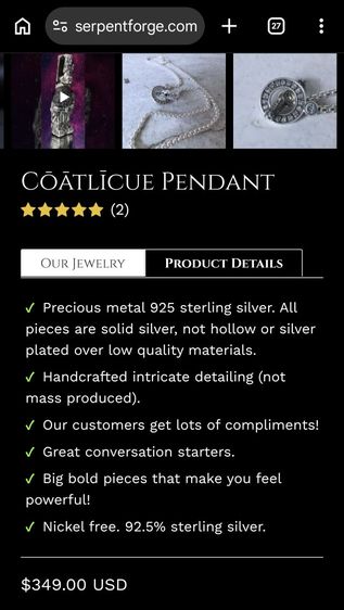 จี้เงินแท้ Serpentforge แบรนด์นอกสวยๆ ราคาแบ่งปันครับ รูปที่ 11