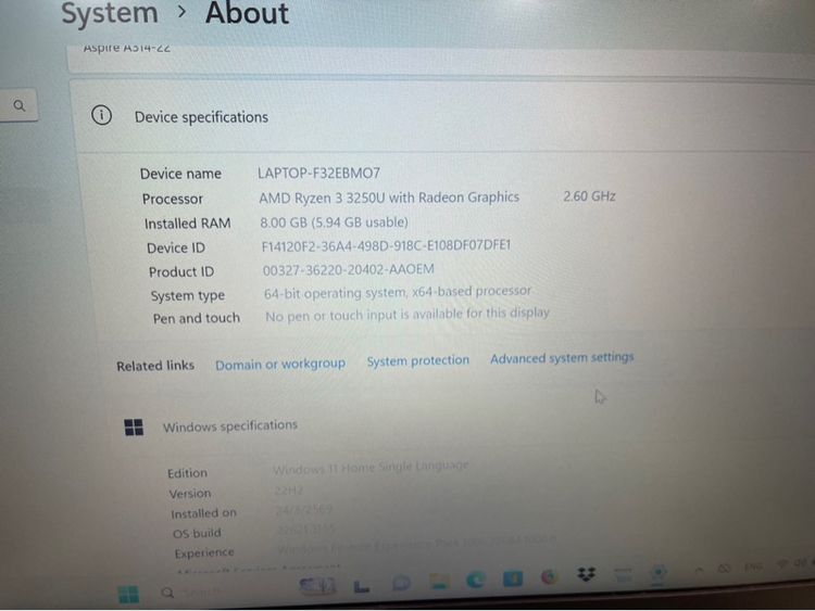  โน๊ตบุ๊ค Aspire 3 a314-22 รูปที่ 2