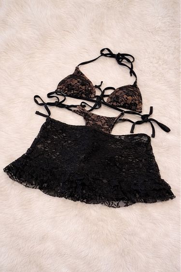 ไม่มีแขน ดำ XS อื่นๆ บิกินี่ลายลูกไม้