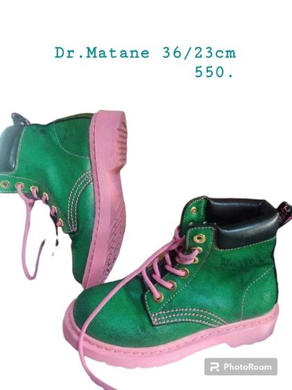 เขียว หนังแท้ รองเท้าบู๊ท UK 3.5 | EU 36 | US 4 อื่นๆ  รองเท้าผ้าใบหุ้มข้อสูง เต ดอกเตอร์มาร์ติน 36 23cm.