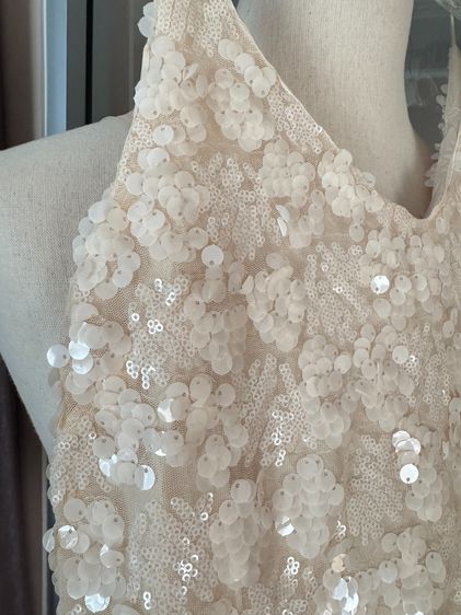 สายเดี่ยวปักเลื่อม Top Sling Double Layers Sequin In Beige รูปที่ 5