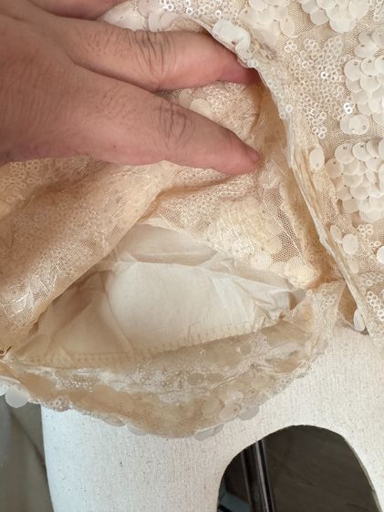 สายเดี่ยวปักเลื่อม Top Sling Double Layers Sequin In Beige รูปที่ 10