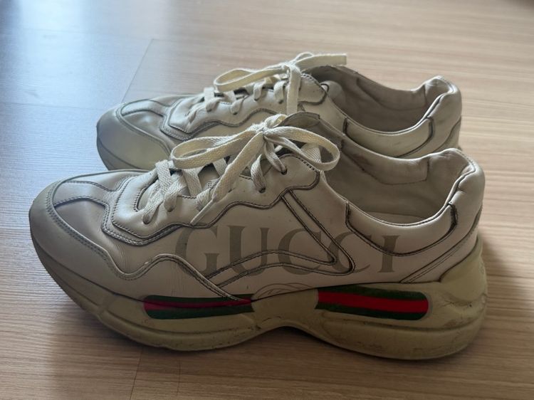 UK 9 | EU 43 1/3 | US 9.5 ขาย Rhyton Gucci logo leather ของเเท้ ตามสภาพ