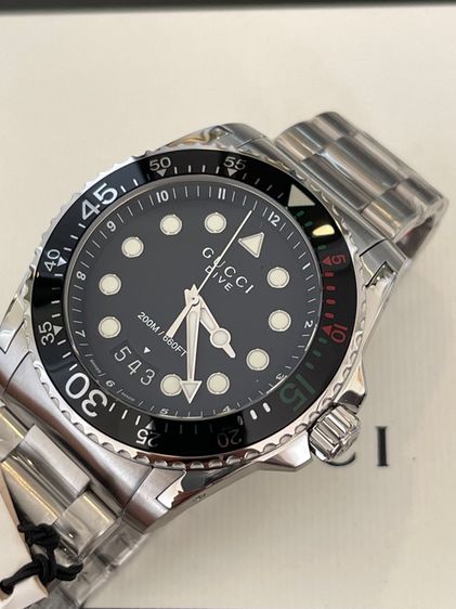 ดำ GUCCI Dive Snake XL Swiss 45 mm Stainless Steel Black Dial Men’s 's Quartz Watch YA136208A