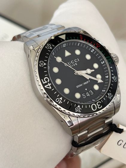 GUCCI Dive Snake XL Swiss 45 mm Stainless Steel Black Dial Men’s 's Quartz Watch YA136208A รูปที่ 4