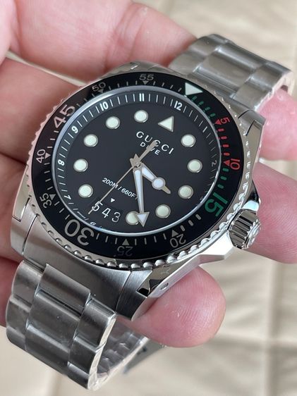 GUCCI Dive Snake XL Swiss 45 mm Stainless Steel Black Dial Men’s 's Quartz Watch YA136208A รูปที่ 8