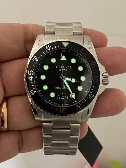 GUCCI Dive Snake XL Swiss 45 mm Stainless Steel Black Dial Men’s 's Quartz Watch YA136208A รูปที่ 17
