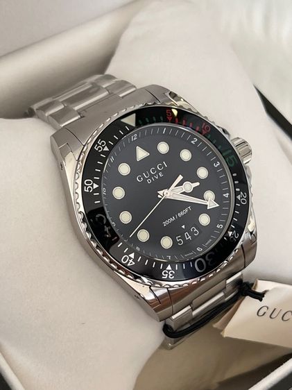 GUCCI Dive Snake XL Swiss 45 mm Stainless Steel Black Dial Men’s 's Quartz Watch YA136208A รูปที่ 2