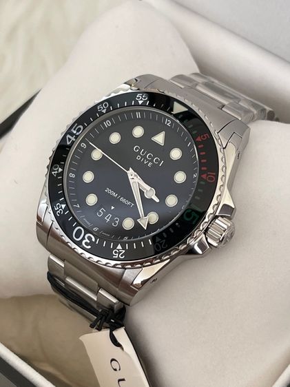 GUCCI Dive Snake XL Swiss 45 mm Stainless Steel Black Dial Men’s 's Quartz Watch YA136208A รูปที่ 3