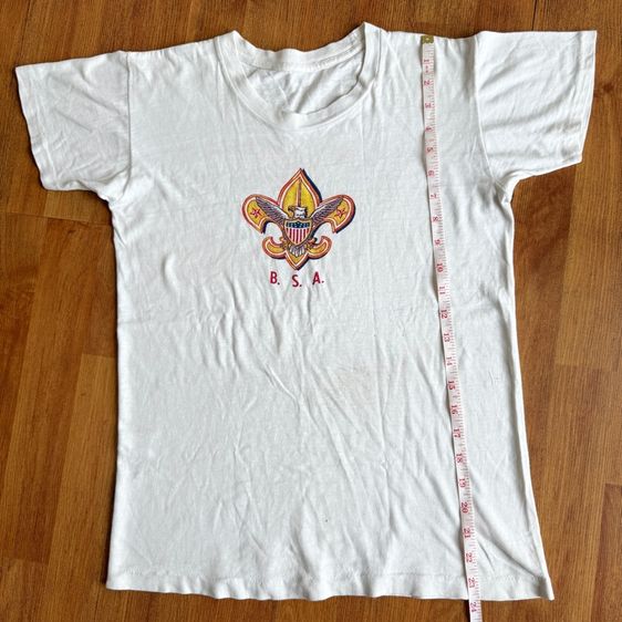 ขาว EU 37 แขนสั้น เสื้อทีเชิ้ต เสื้อ t-shirt เสื้อยืดลูกเสืออเมริกา B.S.A. 