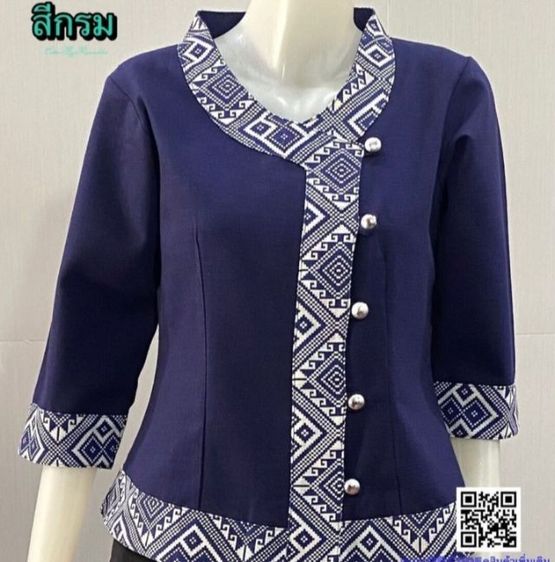 เสื้อผ้าฝ้ายแขนสามส่วนพิมพ์ลาย เสื้อพื้นเมืองใส่ออกงานผู้หญิง S-3xl รูปที่ 5