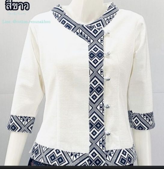 เสื้อผ้าฝ้ายแขนสามส่วนพิมพ์ลาย เสื้อพื้นเมืองใส่ออกงานผู้หญิง S-3xl รูปที่ 11