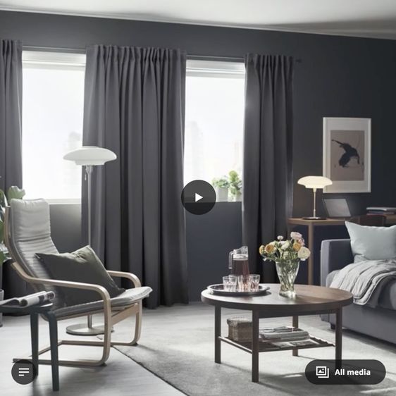 ผ้าฝ้าย เซ็ตผ้าม่าน IKEA ครบชุด (ได้ 2 ชุดใหญ่)