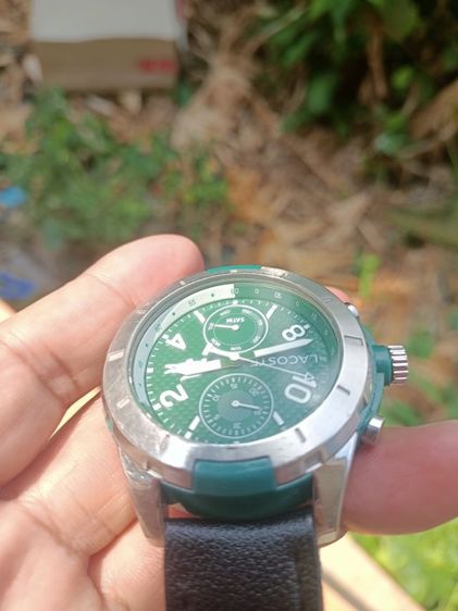 นาฬิกามือสอง Vintage Lacoste Tonga Green Quartz Stianless Rubber Ref : 2010758 ระบบถ่าน เขียวเหนี่ยวทรัพย์ งานทรงเท่ห์ 53-57มม.มะยมซ้ายมือ รูปที่ 3