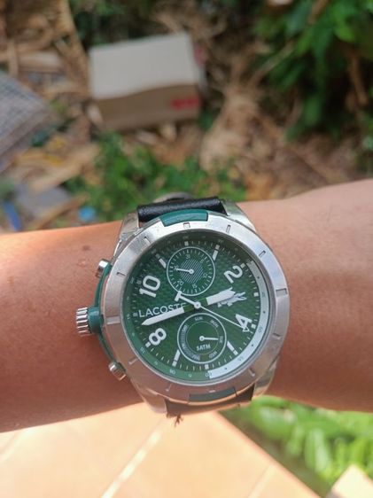 นาฬิกามือสอง Vintage Lacoste Tonga Green Quartz Stianless Rubber Ref : 2010758 ระบบถ่าน เขียวเหนี่ยวทรัพย์ งานทรงเท่ห์ 53-57มม.มะยมซ้ายมือ รูปที่ 2