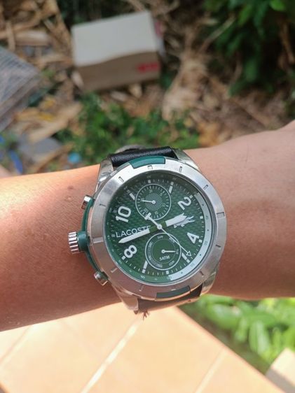 นาฬิกามือสอง Vintage Lacoste Tonga Green Quartz Stianless Rubber Ref : 2010758 ระบบถ่าน เขียวเหนี่ยวทรัพย์ งานทรงเท่ห์ 53-57มม.มะยมซ้ายมือ รูปที่ 9