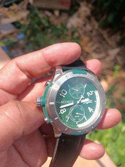 นาฬิกามือสอง Vintage Lacoste Tonga Green Quartz Stianless Rubber Ref : 2010758 ระบบถ่าน เขียวเหนี่ยวทรัพย์ งานทรงเท่ห์ 53-57มม.มะยมซ้ายมือ รูปที่ 4