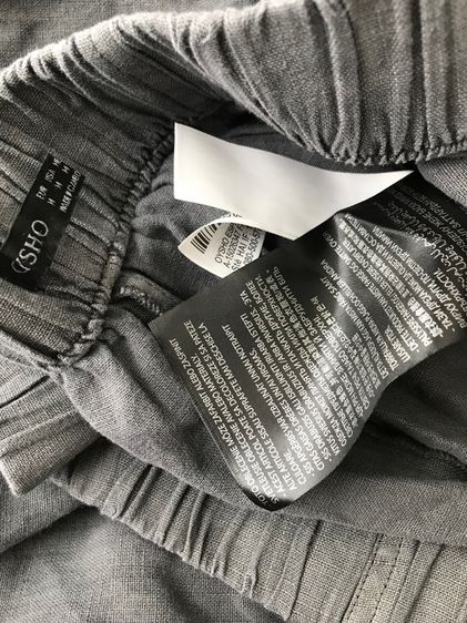 กางเกงลินิน OYSHO สีเทา ทรงหลวมใส่สบาย รูปที่ 6