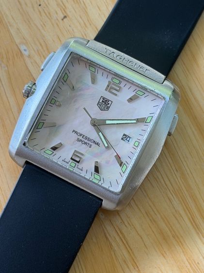 TAG HEUER Professional Sports Golf Watch Tiger Woods WAE1110 Titanium Mother of Pearl  รูปที่ 7