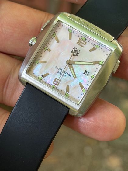 TAG HEUER Professional Sports Golf Watch Tiger Woods WAE1110 Titanium Mother of Pearl  รูปที่ 9