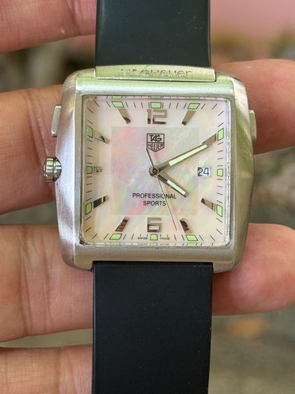 TAG HEUER Professional Sports Golf Watch Tiger Woods WAE1110 Titanium Mother of Pearl  รูปที่ 8