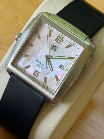 TAG HEUER Professional Sports Golf Watch Tiger Woods WAE1110 Titanium Mother of Pearl  รูปที่ 6