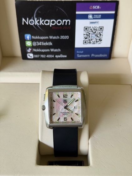 TAG HEUER Professional Sports Golf Watch Tiger Woods WAE1110 Titanium Mother of Pearl  รูปที่ 3