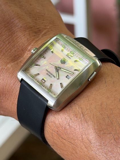 TAG HEUER Professional Sports Golf Watch Tiger Woods WAE1110 Titanium Mother of Pearl  รูปที่ 15
