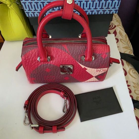 MCM Mini Visetos Boston Bag
