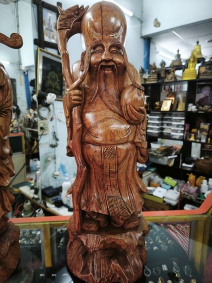 ฮกลกซิ่วไม้แกะสูง 23 นิ้วของเก่ามากกว่า 40 ปี รูปที่ 5