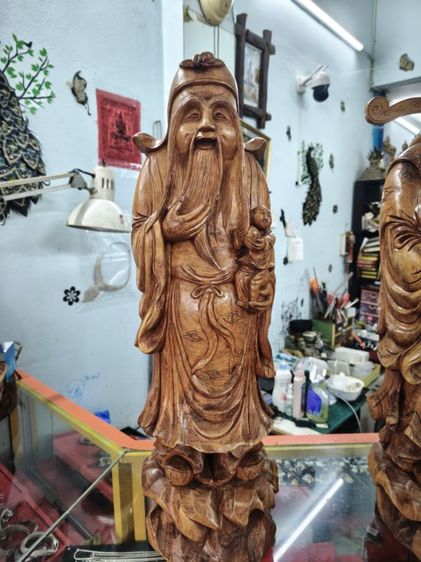 ฮกลกซิ่วไม้แกะสูง 23 นิ้วของเก่ามากกว่า 40 ปี รูปที่ 4