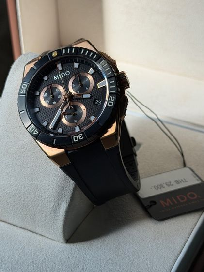 Mido Ocean Star Chronograph Rose Gold PVD (New Old Stock) NOS  รูปที่ 7