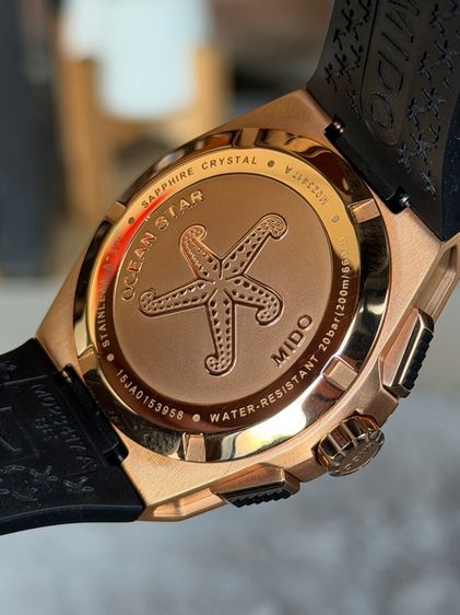 Mido Ocean Star Chronograph Rose Gold PVD (New Old Stock) NOS  รูปที่ 11